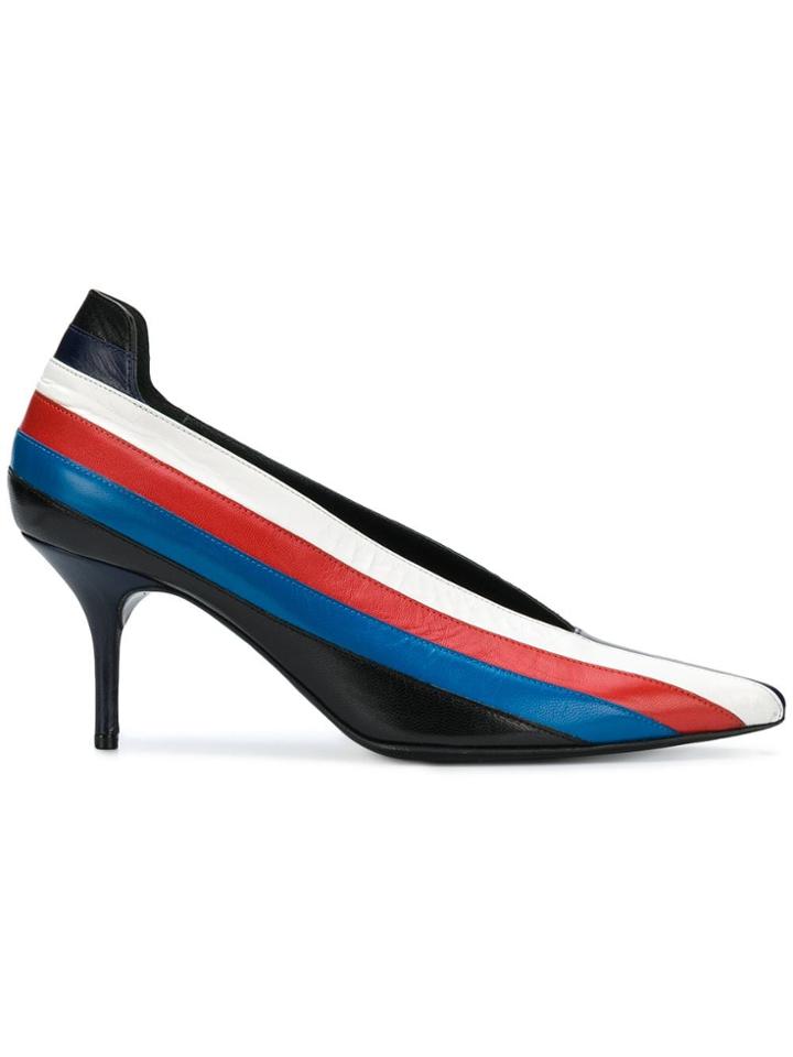 Sonia Rykiel Striped Stiletto Pumps - Blue