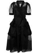 Simone Rocha Braided Wrap Tulle Dress - Black