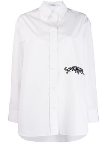 Krizia Pre-owned Panther Detail Oversized Shirt - White