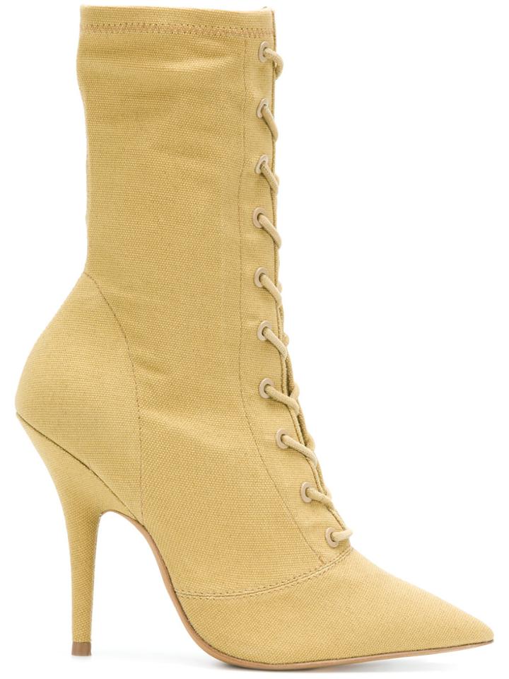 Yeezy Season 6 Lace-up Ankle Boots - Yellow & Orange