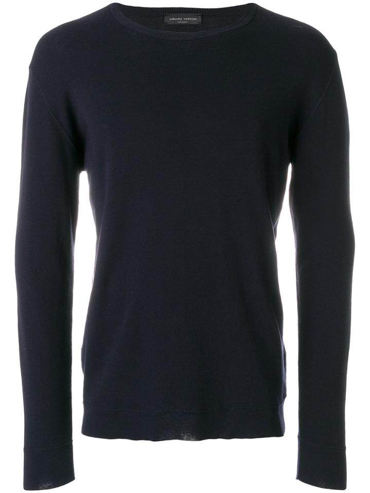 Roberto Collina Round Neck Knit Jumper - Blue