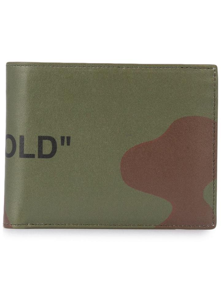 Off-white Camouflage Print Bifold Wallet - Green