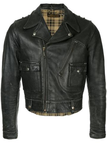 Fake Alpha Pre-owned 1940s Harley Davidson Motorcycle Jacket - Black