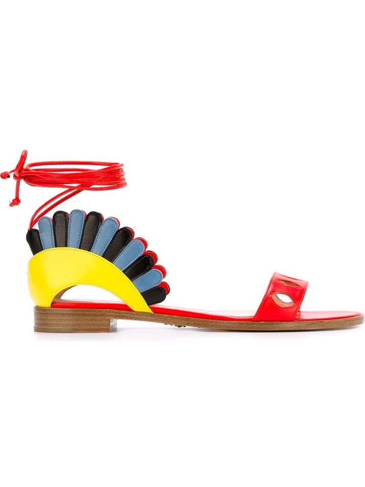 Paula Cademartori Lotus Sandals, Women's, Size: 40, Leather/kid Leather