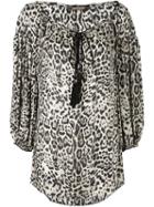 Roberto Cavalli Leopard Print Blouse, Women's, Size: 44, Nude/neutrals, Silk