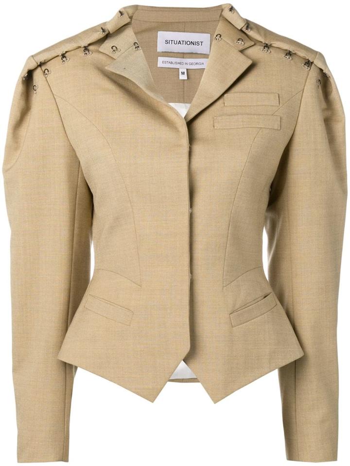Situationist Hook Detailed Tailored Blazer - Brown