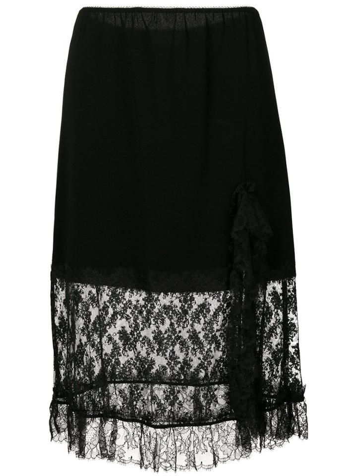 Sonia Rykiel Lace Panelled Skirt - Black