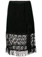 Sonia Rykiel Lace Panelled Skirt - Black