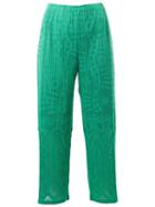 Pleats Please By Issey Miyake Print Ribbed Cropped Trousers