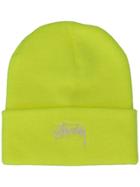 Stussy Embroidered Logo Beanie Hat - Yellow