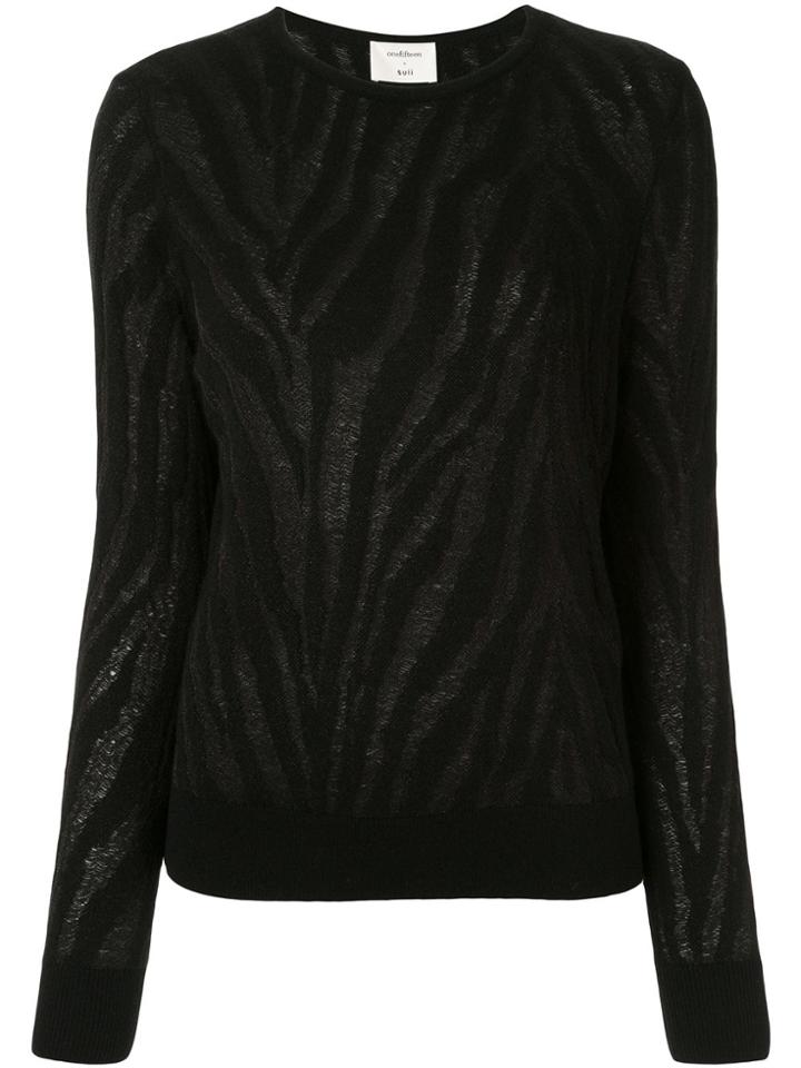 Onefifteen Burnout Zebra Pattern Jumper - Black