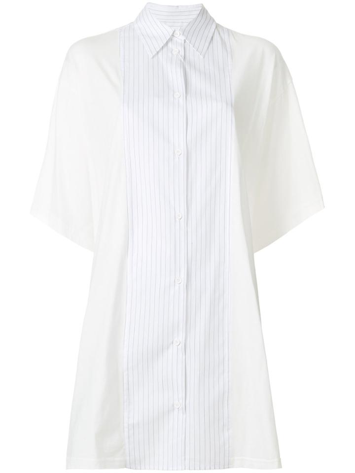 Mm6 Maison Margiela Pinstripe Panel Shirt - White