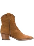 Via Roma 15 Pointed Toe Cowboy Boots - Brown