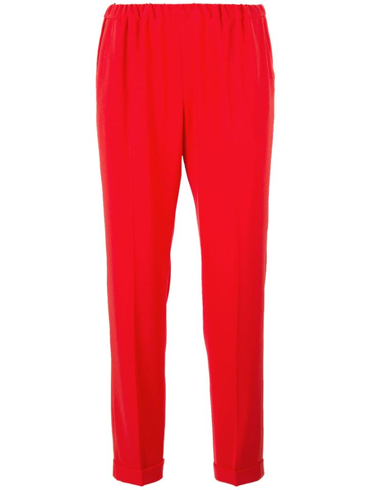 Alberto Biani - Elasticated Waist Trousers - Women - Polyester/acetate/triacetate/viscose - 42, Red, Polyester/acetate/triacetate/viscose
