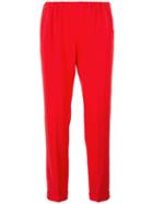 Alberto Biani - Elasticated Waist Trousers - Women - Polyester/acetate/triacetate/viscose - 42, Red, Polyester/acetate/triacetate/viscose