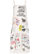 Ambush Sleeveless Chain Strap Printed Dress - White