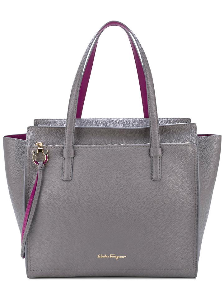 Amy Tote - Women - Calf Leather - One Size, Grey, Calf Leather, Salvatore Ferragamo