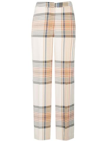 Designers Remix Plaid Print Trousers - Brown