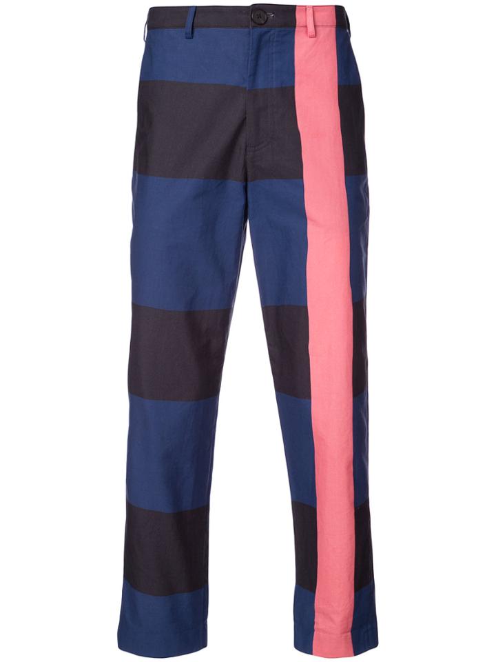 Rochambeau Printed Slim-fit Trousers - Blue