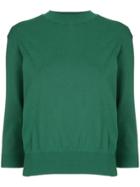 Le Ciel Bleu 3/4 Sleeve Sobari Knitted Top - Green