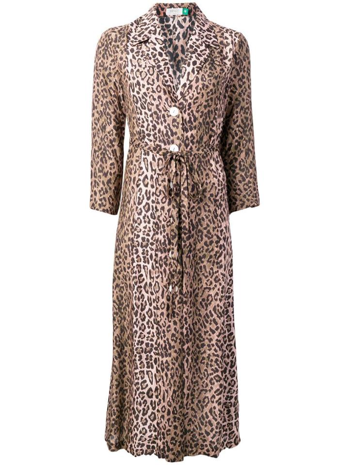 Rixo Leopard Print Dress - Brown