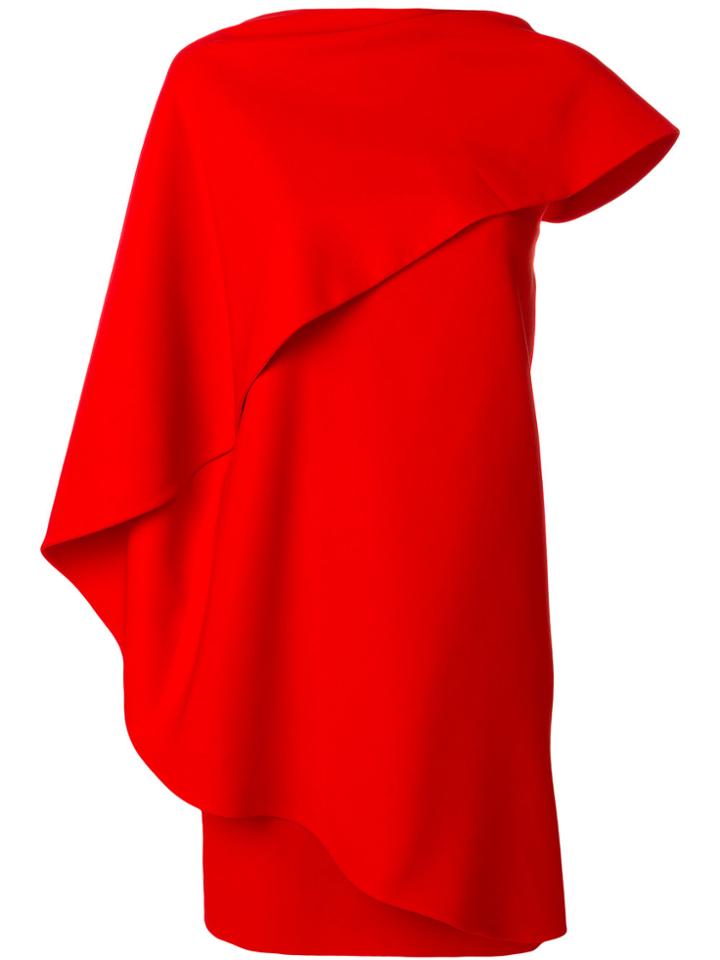Givenchy Asymmetric Sleeve Dress - Red