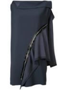 Issey Miyake - Flat Combination Zip Dress - Women - Polyester/triacetate - 2, Blue, Polyester/triacetate