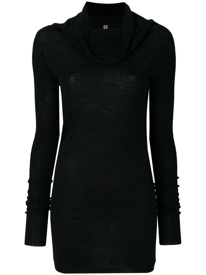 Rick Owens - Cowl Neck Jumper - Women - Virgin Wool - Xl, Black, Virgin Wool
