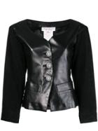 Yves Saint Laurent Vintage Crystal Button Fitted Jacket - Black