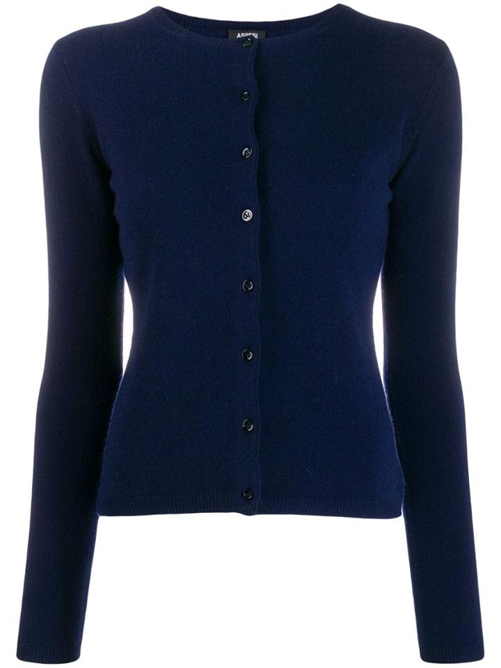 Aspesi Cashmere Slim-fit Cardigan - Blue