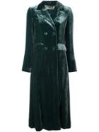 Etro Double-breasted Crushed Coat, Women's, Size: 40, Green, Viscose/cupro