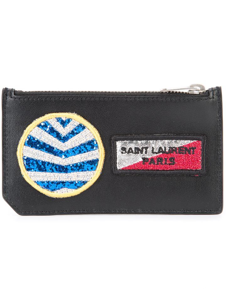 Saint Laurent Fragments Multi Patch Pouch - Black