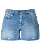 7 For All Mankind Frayed Edge Denim Shorts, Women's, Size: 27, Blue, Cotton