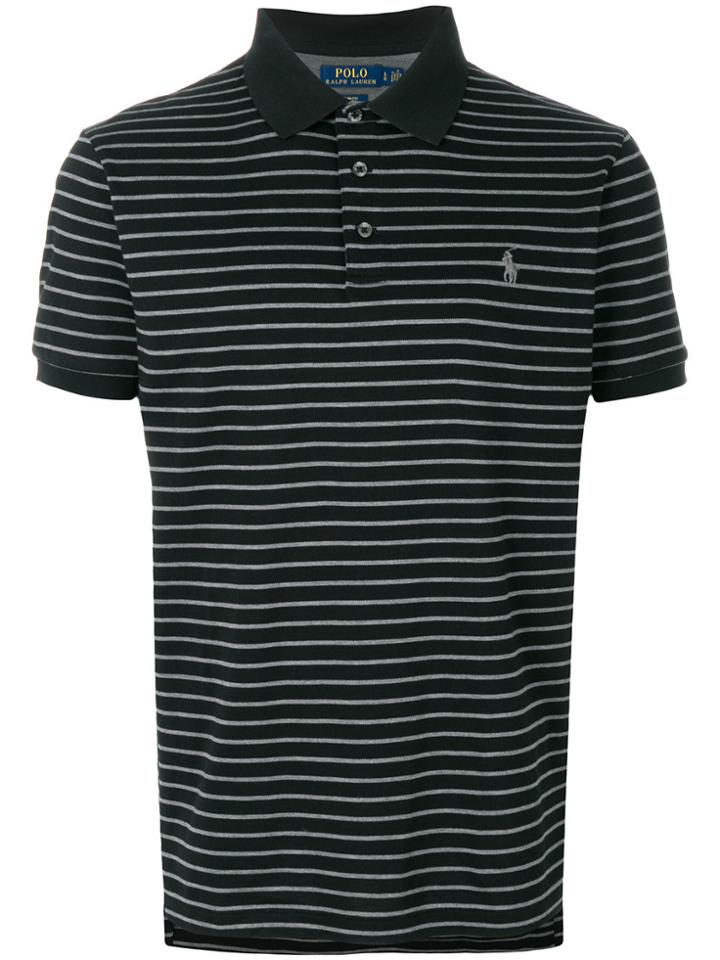 Polo Ralph Lauren Slim-fit Striped Polo Shirt - Black
