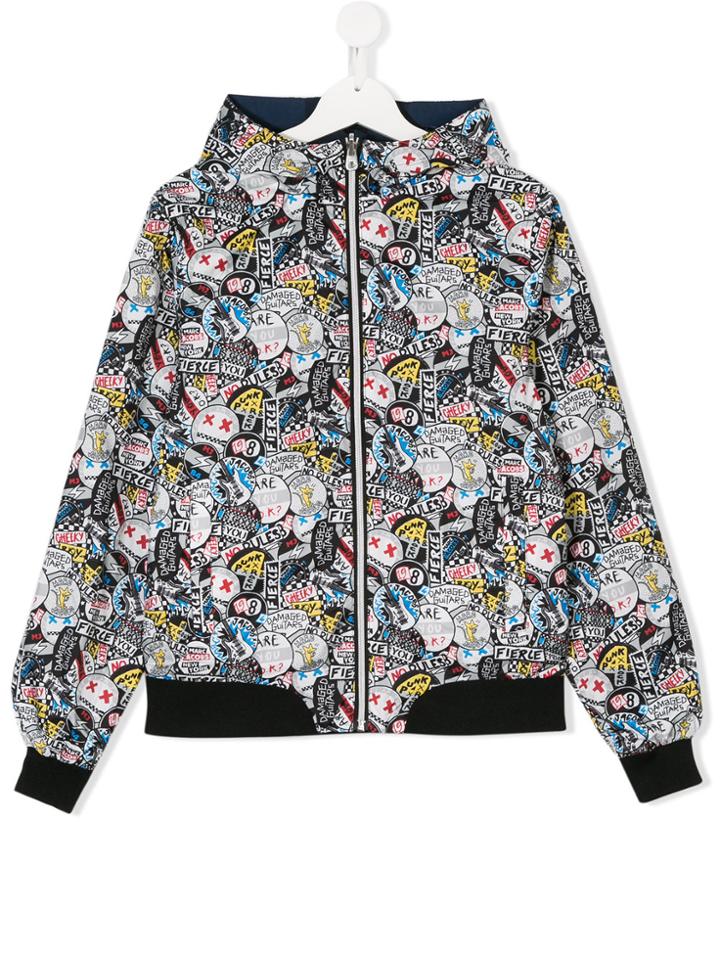 Little Marc Jacobs Hooded Bomber Jacket - Multicolour