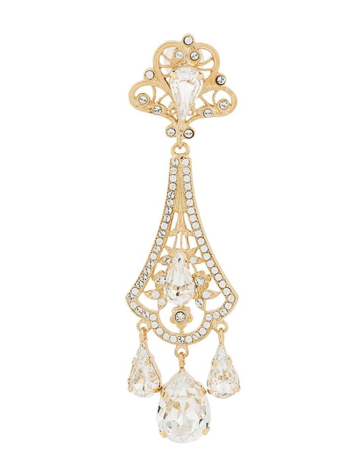 Dolce & Gabbana Rhinestone Pendant Earrings - Gold