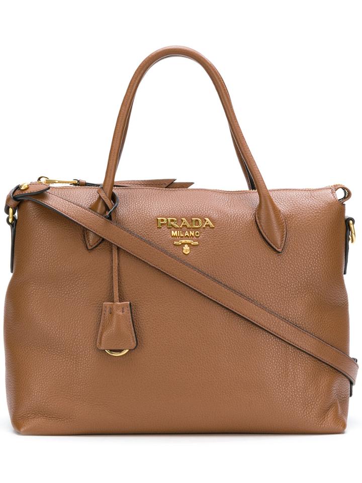 Prada Paradigm Tote Bag - Brown
