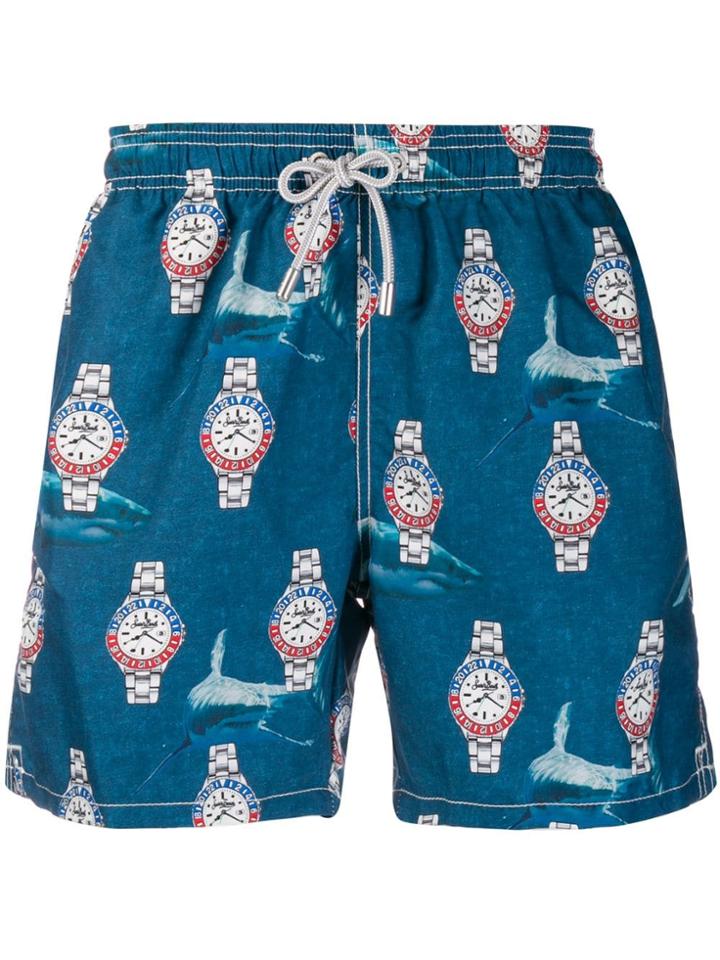 Mc2 Saint Barth Shark Time Swim Shorts - Blue