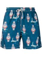 Mc2 Saint Barth Shark Time Swim Shorts - Blue
