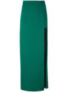 Natasha Zinko Lateral Slit Straight Skirt, Women's, Size: 34, Green, Wool/acetate/cupro
