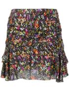 Derek Lam 10 Crosby Floral Flounce Mini Skirt - Black