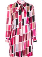 Msgm Checked Dress, Women's, Size: 42, Pink/purple, Silk