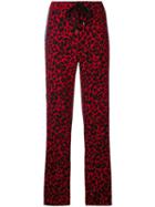 Nº21 Side-stripe Leopard-print Pants - Red