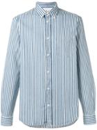 Acne Studios Button-down Striped Shirt, Men's, Size: 48, Blue, Cotton/spandex/elastane