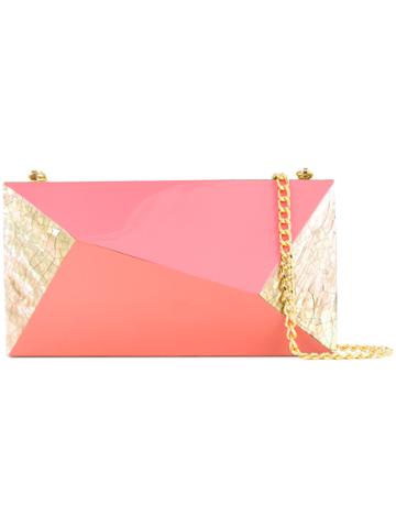 Rafe Geometric Shell Clutch Bag - Pink & Purple