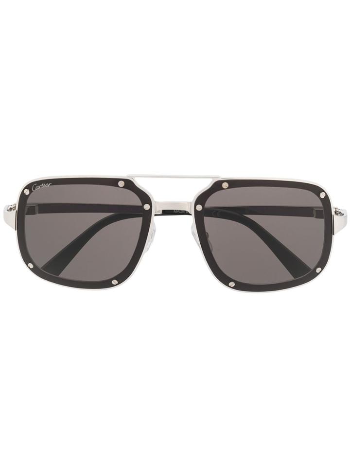 Cartier Square Tinted Sunglasses - Silver