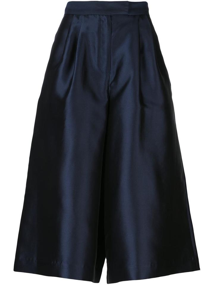 Suno Cropped Culottes, Women's, Size: 6, Blue, Silk/cotton