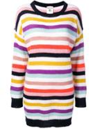 Semicouture Oversized Striped Jumper - White