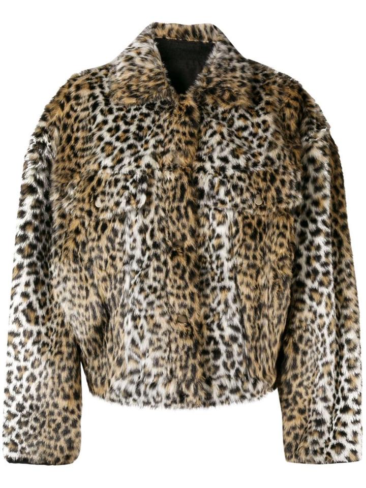 Philosophy Di Lorenzo Serafini Leopard Print Faux Fur Jacket - Nude &
