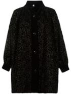 Yves Saint Laurent Pre-owned Floral Embroidered Coat - Black